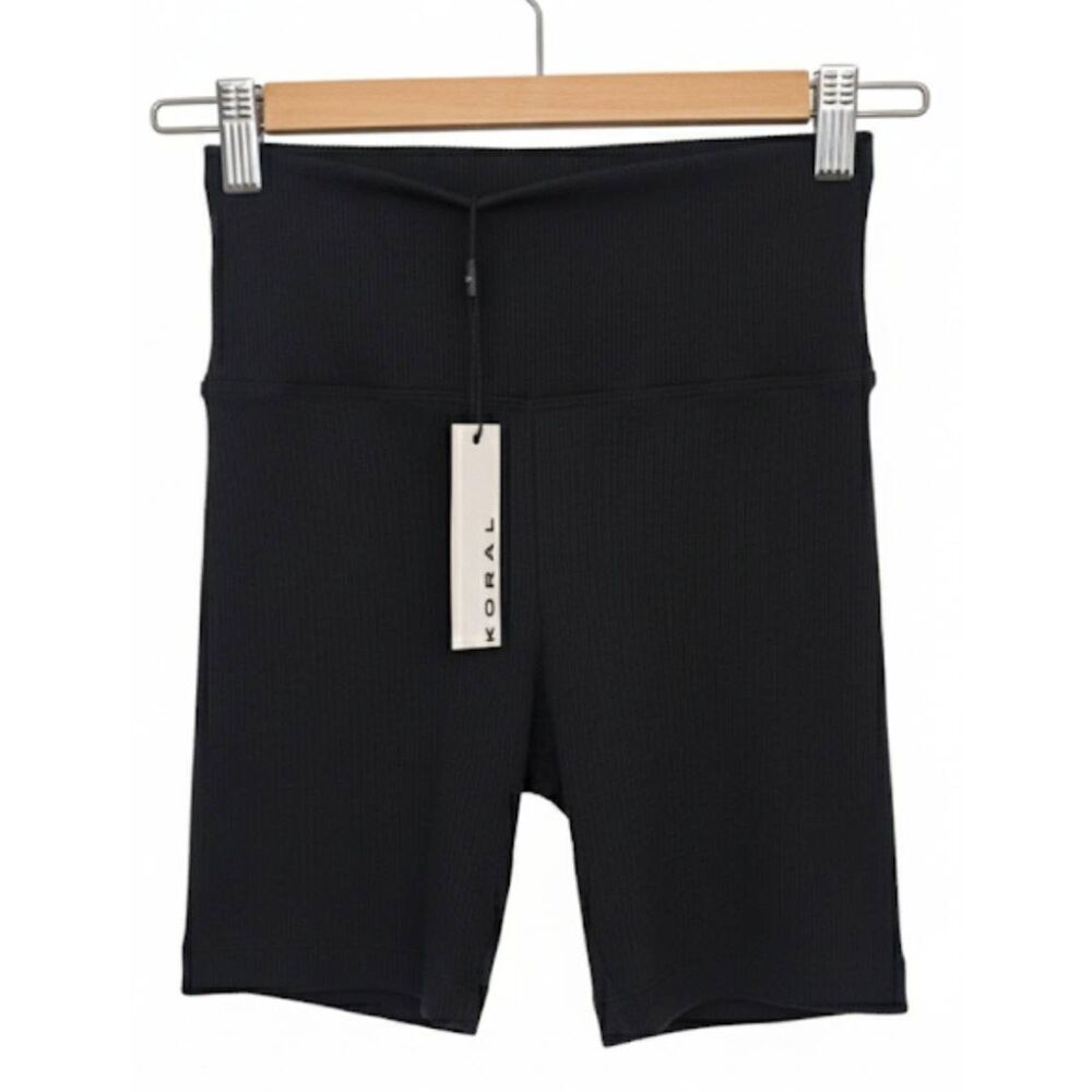 Koral womens small bike shorts running gym fitness black Activewear Nwt